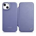 iCarer CE Premium Leather Folio Case Läder for Ljuslila iPhone 14 Magnetic MagSafe Light Purple (WMI14220713-LP)