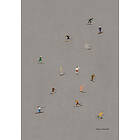 Fine Little Day Skiers poster 50x70 cm Grå