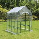 Metalcraft Plastväxthus 2m² Stålram med PVC-överdrag Transparent