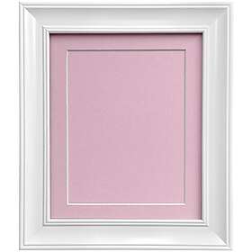Frames By Post Scandi Vintage vit fotoram med rosa fäste och bakbräda A3 för bildstorlek A4