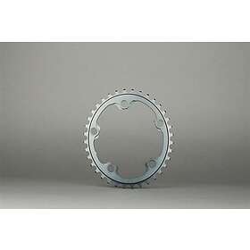 Absolute Black Oval 2x Asymmetric 110 Bcd Chainring Silver 34t