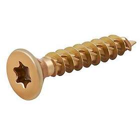 Zinc Turbodrive Yellow Plated Steel Wood Screw (Dia)4,5mm (L)25mm, Pack Of 100