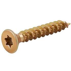 Zinc Turbodrive Yellow Plated Steel Wood Screw (Dia)4,5mm (L)30mm, Pack Of 100