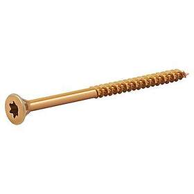 Zinc Turbodrive Yellow Plated Steel Wood Screw (Dia)5mm (L)80mm, Pack Of 100