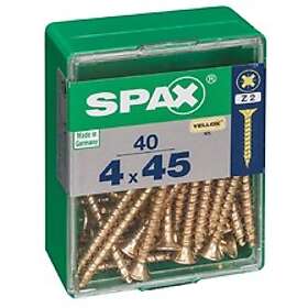 SPAX Pz Flat Countersunk Steel Screw (Dia)4mm (L)45mm, Pack Of 40