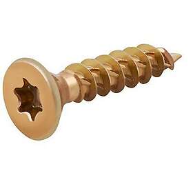 Zinc Turbodrive Yellow Plated Steel Wood Screw (Dia)5mm (L)25mm, Pack Of 100