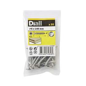 Diall Pozidriv Stainless Steel Screw (Dia)5mm (L)40mm, Pack Of 20