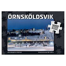 Svenskapussel Örnsköldsvik Varvsberget en vinteraften 1000 Brikker