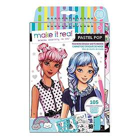 Coloring Book Make It Real – Fashion Design Sketch: Pastel Pop. Inspirational Fashion Design for Girls. Includes Sketch, Stencils, Puffy Sti