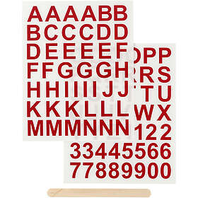 Creativ Company Rub-on-stickers Bokstäver och Siffror Rub-on stickers, röd, bokstäver siffror, H: 17 mm, 12,2x 283967