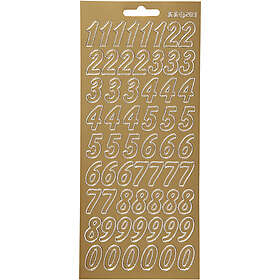 Creativ Company Stickers Siffror Folie 10x23 cm 1 Ark Stickers, guld, siffror, cm, ark 170218