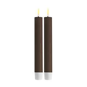 Deluxe Homeart HOMEART Homeart Real Flame LED-ljus 2-pack Kronljus Ø2,2x15cm Mocka