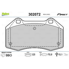 Valeo Bromsbeläggssats, skivbroms 302072