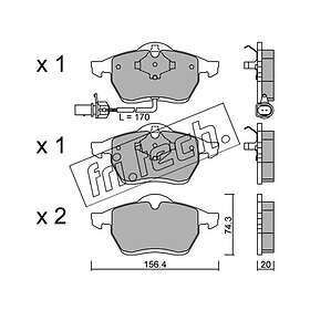 Bromsbeläggssats, skivbroms fri.tech. 288,1