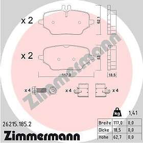 Bromsbeläggssats, skivbroms ZIMMERMANN 26215,185.2