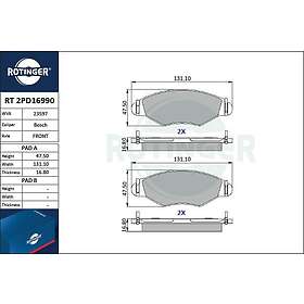Rotinger Bromsbeläggssats, skivbroms RT 2PD16990