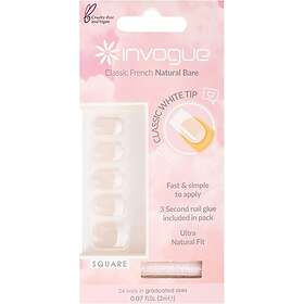 Invogue Classic White Square Nails (24 Pieces)