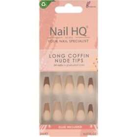 Nail HQ Long Coffin Nude Tips 24 pcs