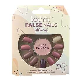 Technic False Nails Almond Nude Rainbow 24 st