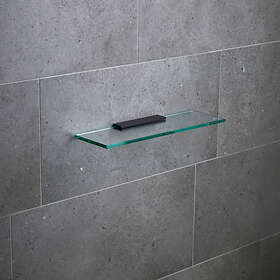 Miller Badrumshylla Classic Glashylla 400 mm inkl. mattsvart väggfäste 810240B