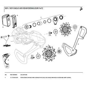 SRAM Rear Derailleur Screw/bolt Kit For X01 Eagle Axs Svart