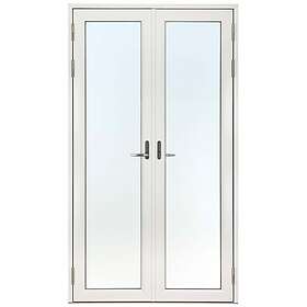 SP Fönster Svenska Pardörr Helglasad Aluminiumbeklätt Trä Rund Profil SP Pardörr Balans 3-Glas Aluminium 140x210 Vä 651125142150