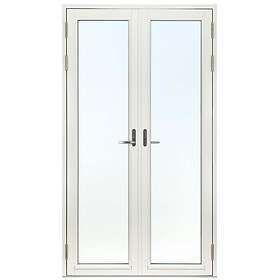 SP Fönster Svenska Pardörr Helglasad Trä Rund Profil SP Pardörr Stabil 3-Glas 140x200 Hö