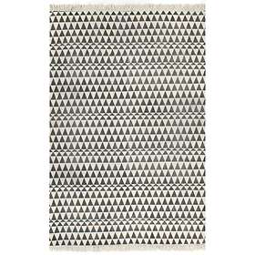 vidaXL Kelimmatta bomull 120x180 cm mönster med svart/vit