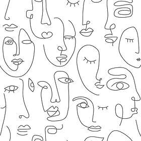 ESTAhome Tapet Ansikten EW139145 tapet ansikten svart och vitt
