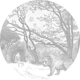 ESTAhome Tapet Skog Med Skogsdjur Grått EW159070