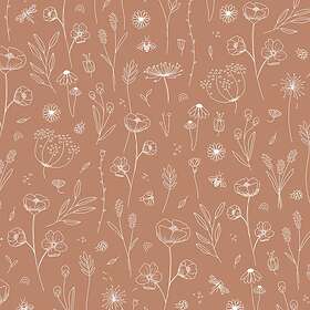 Little Dutch Tapet Wild Flowers Rust Non-Woven 10mx52cm 861061