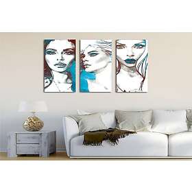 Dekorativ Canvastavla 3-Delar 45x20 cm Flerfärgad 257MJS1335