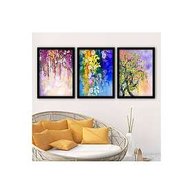 Dekorativ inramad målning 3-Delar 35x45 cm Flerfärgad 364LUL1343