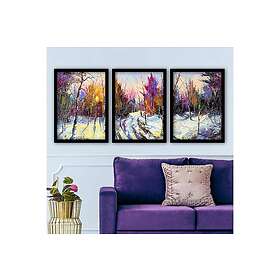 Dekorativ inramad målning 3-Delar 35x45 cm Flerfärgad 364LUL1342