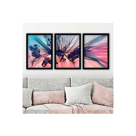 Dekorativ inramad målning 3-Delar 35x45 cm Flerfärgad 364LUL1265