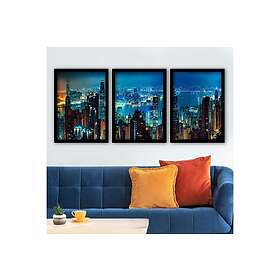 Dekorativ inramad målning 3-Delar 35x45 cm Flerfärgad 364LUL1268