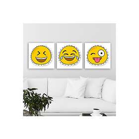 Dekorativ Canvastavla 3-Delar 30x30 cm Flerfärgad 564RMY1373