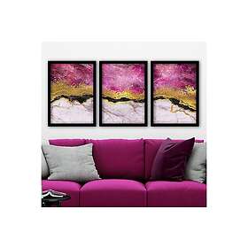 Dekorativ inramad målning 3-Delar 35x45 cm Flerfärgad 364LUL1386