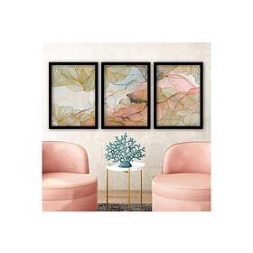 Dekorativ inramad målning 3-Delar 35x45 cm Flerfärgad 364LUL1270