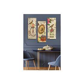 Dekorativ MDF-målning 3-Delar 20x50 cm Flerfärgad 537MRV5110