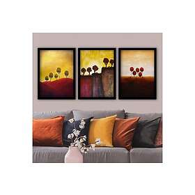 Dekorativ inramad målning 3-Delar 35x45 cm Flerfärgad 364LUL1368