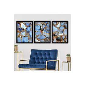 Dekorativ inramad målning 3-Delar 35x45 cm Flerfärgad 364LUL1440