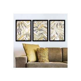 Dekorativ inramad målning 3-Delar 35x45 cm Flerfärgad 364LUL1319