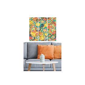 Dekorativ MDF-målning 3-Delar 20x50 cm Flerfärgad 553BNC3452