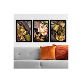 Dekorativ inramad målning 3-Delar 35x45 cm Flerfärgad 364LUL1316