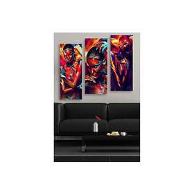 Dekorativ MDF-målning 3-Delar 20x50 cm Flerfärgad 537MRV5143