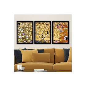 Dekorativ inramad målning 3-Delar 35x45 cm Flerfärgad 364LUL1355