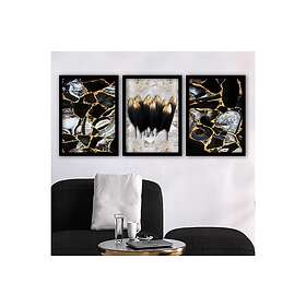 Dekorativ inramad målning 3-Delar 35x45 cm Flerfärgad 364LUL1439