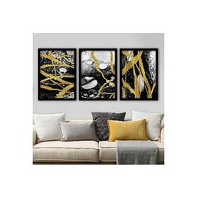 Dekorativ inramad målning 3-Delar 35x45 cm Flerfärgad 364LUL1420