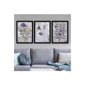 Dekorativ inramad målning 3-Delar 35x45 cm Flerfärgad 364LUL1412